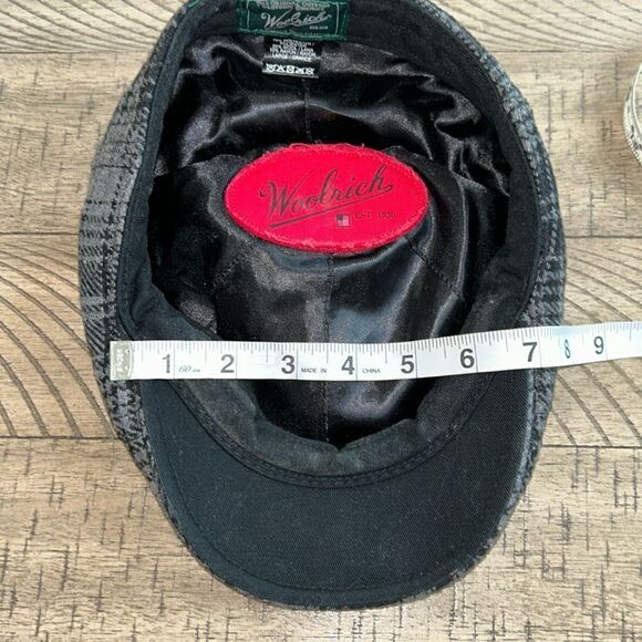Woolrich Est 1830 Classic Plaid Poly Wool Blend 📄Pageboy/girl snap 🫰 rim cap🧢 - Picture 7 of 17